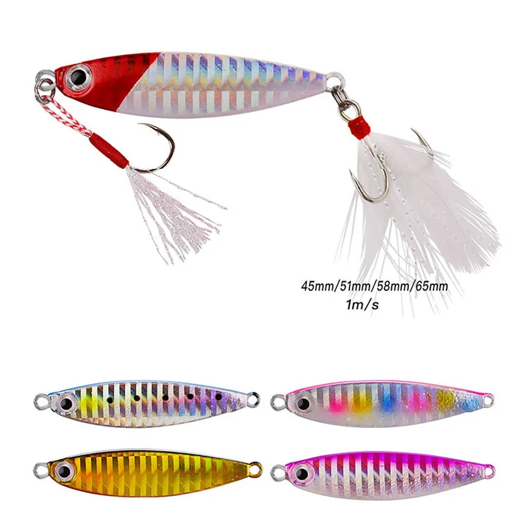 Amazon Hotsale 7g10g15g20g saltwater lead fish metal jig fishing lure with feather, 5 colors
Amazon Hotsale 7g10g15g20g saltwater lead fish metal jig fishing lure with feather, 5 colors