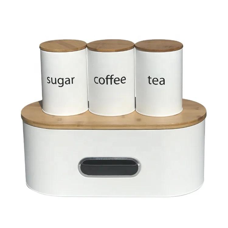 For Kitchen Or Table Store Sugar Coffee Tea Bamboo Lid White Large Capacity Iron Bread Box
For Kitchen Or Table Store Sugar Coffee Tea Bamboo Lid White Large Capacity Iron Bread Box