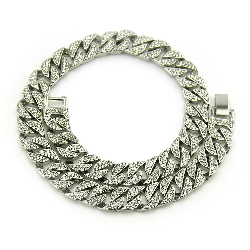 2020 Amazon 18K Gold Plated Full Diamond Bling Bling Cuban Link Chain Necklace Luxury Crystal Rhinestone Men Bracelet Necklace, Picture shows
2020 Amazon 18K Gold Plated Full Diamond Bling Bling Cuban Link Chain Necklace Luxury Crystal Rhinestone Men Bracelet Necklace, Picture shows