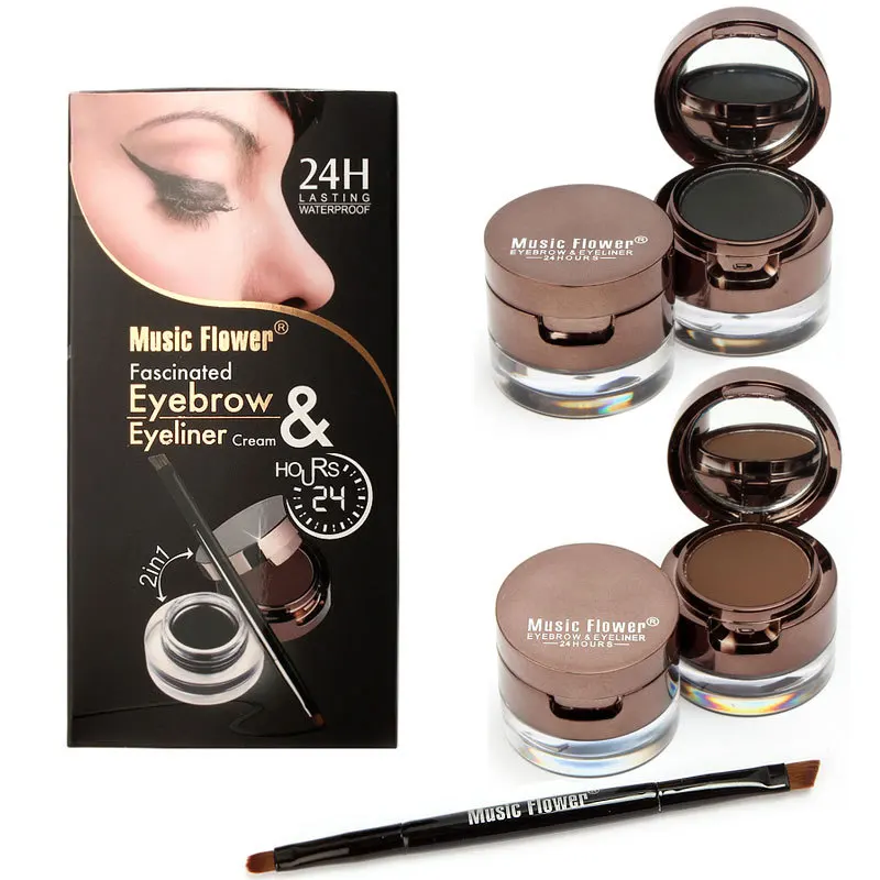 Music flower 4 in 1 Brown + Black Gel Eyeliner With Brush Makeup Eyebrow Kit Waterproof makeup Cosmetics Set Eyeliner+ Eyebrow
Music flower 4 in 1 Brown + Black Gel Eyeliner With Brush Makeup Eyebrow Kit Waterproof makeup Cosmetics Set Eyeliner+ Eyebrow