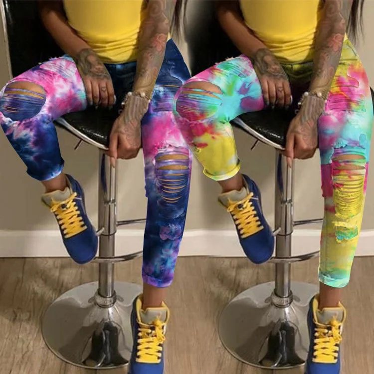 2020 Ladies Fashion Tie Dye Jeans Women High Waist Stretch Denim Ripped Jeans Pants Skinny Women's Jeans, As pictures show
2020 Ladies Fashion Tie Dye Jeans Women High Waist Stretch Denim Ripped Jeans Pants Skinny Women's Jeans, As pictures show