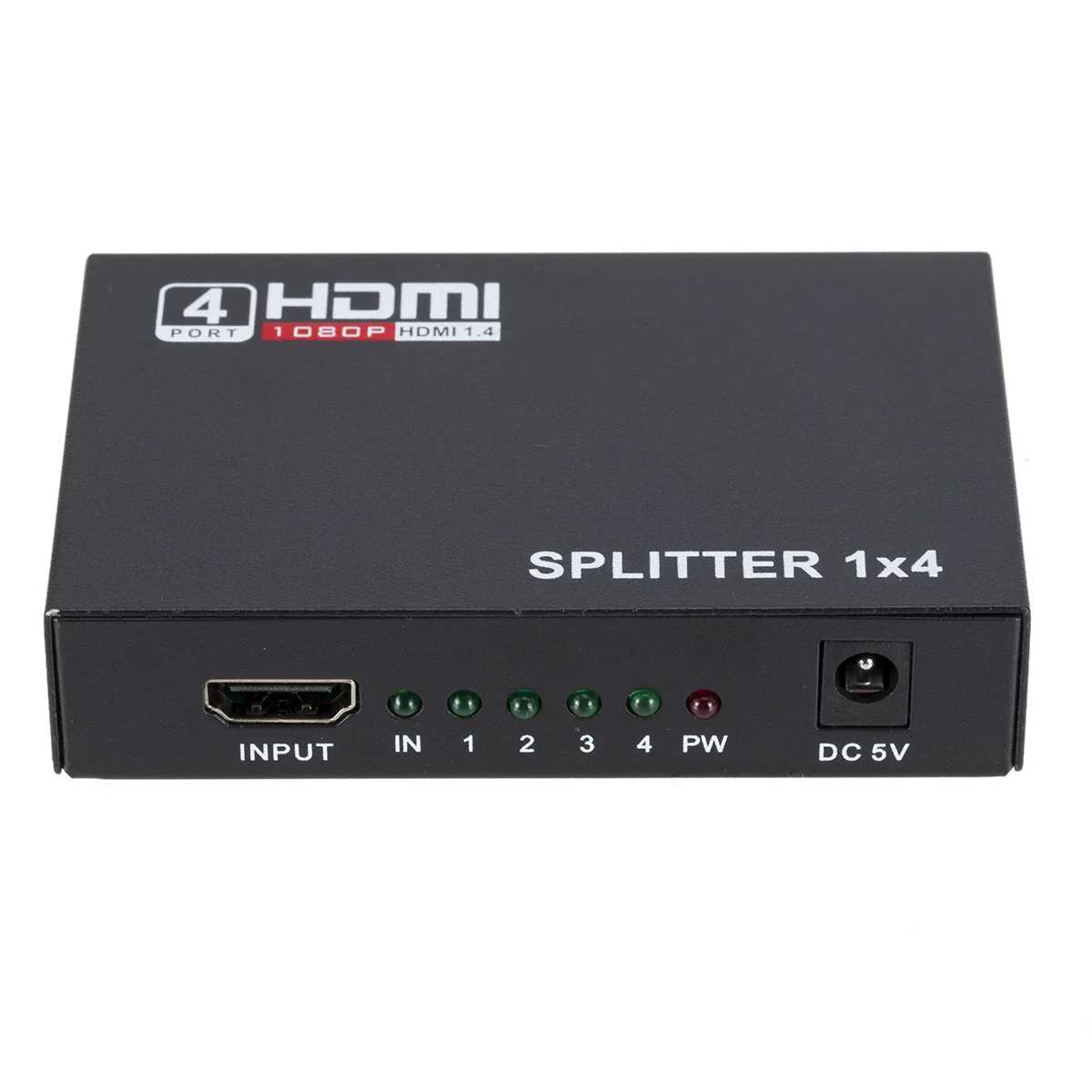 HD Splitter 1 In 4 Out Full HD 4-Port Hub Repeater Amplifier v1.4 3d 4K 1080p hd 1.4 splitter For HDTV DVD PS3 Xbox EU