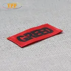 Red Satin Labels Printed Washing Care Tags Silk Printed Care Labels Free Design Excellent Quality