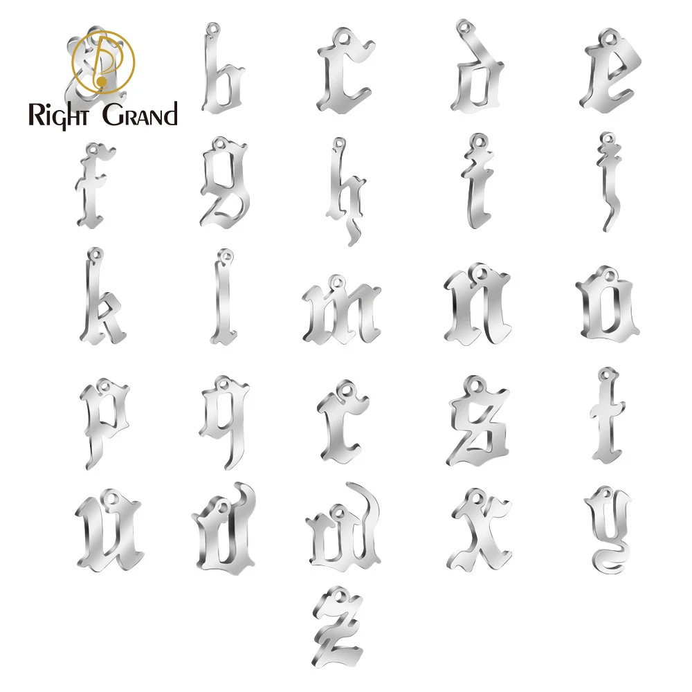 

New stainless steel letter jewelry accessories 6x14MM 26 English letter pendants jewelry gift pendants