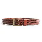 Custom Brown Leather Factory Hot Sale Custom Luxury Black Brown Genuine Leather Braided Woven Man Knitted Belts