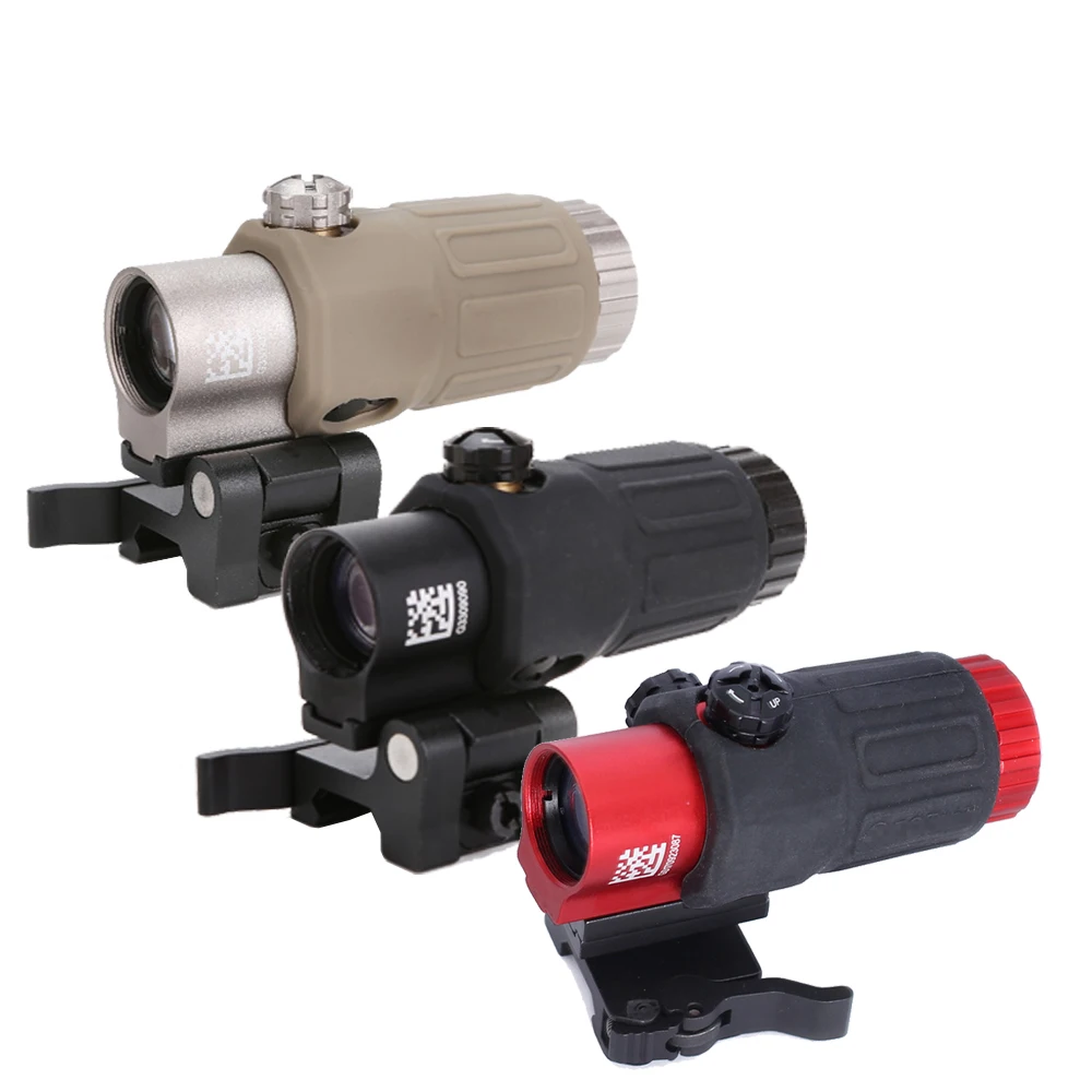 Tactical 33 Airsoft 3X Magnifier with Switch to Side Quick Detachable QD Mount for hunting black sand and red color
Tactical 33 Airsoft 3X Magnifier with Switch to Side Quick Detachable QD Mount for hunting black sand and red color