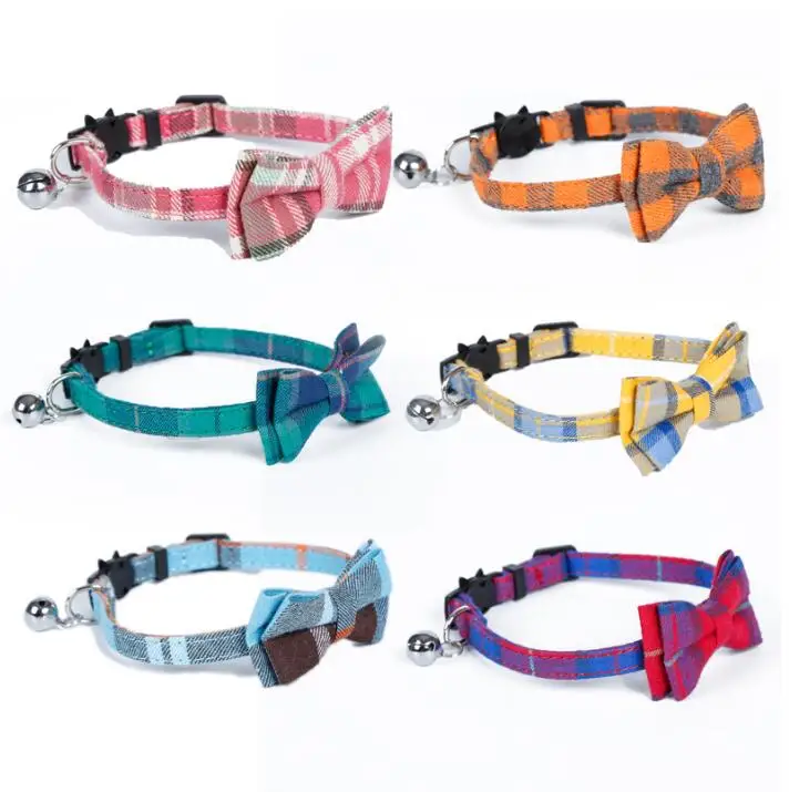 Fashion Plaid Bow Tie Cat Collar With Bell Adjustable Breakaway Buckle Pet Collar for Dog Cat, Pink,red,black,green,blue
Fashion Plaid Bow Tie Cat Collar With Bell Adjustable Breakaway Buckle Pet Collar for Dog Cat, Pink,red,black,green,blue