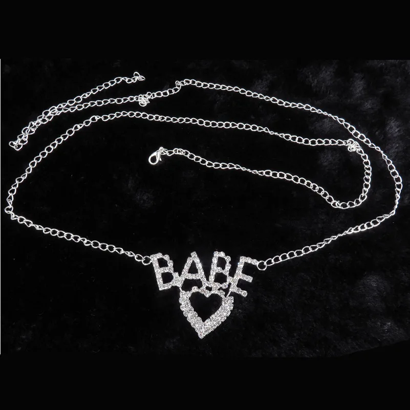 Wholesale Sexy Waist Chain Silver Body Chain Jewelry Letter BABE Heart Rhinestone Waist Chain
Wholesale Sexy Waist Chain Silver Body Chain Jewelry Letter BABE Heart Rhinestone Waist Chain