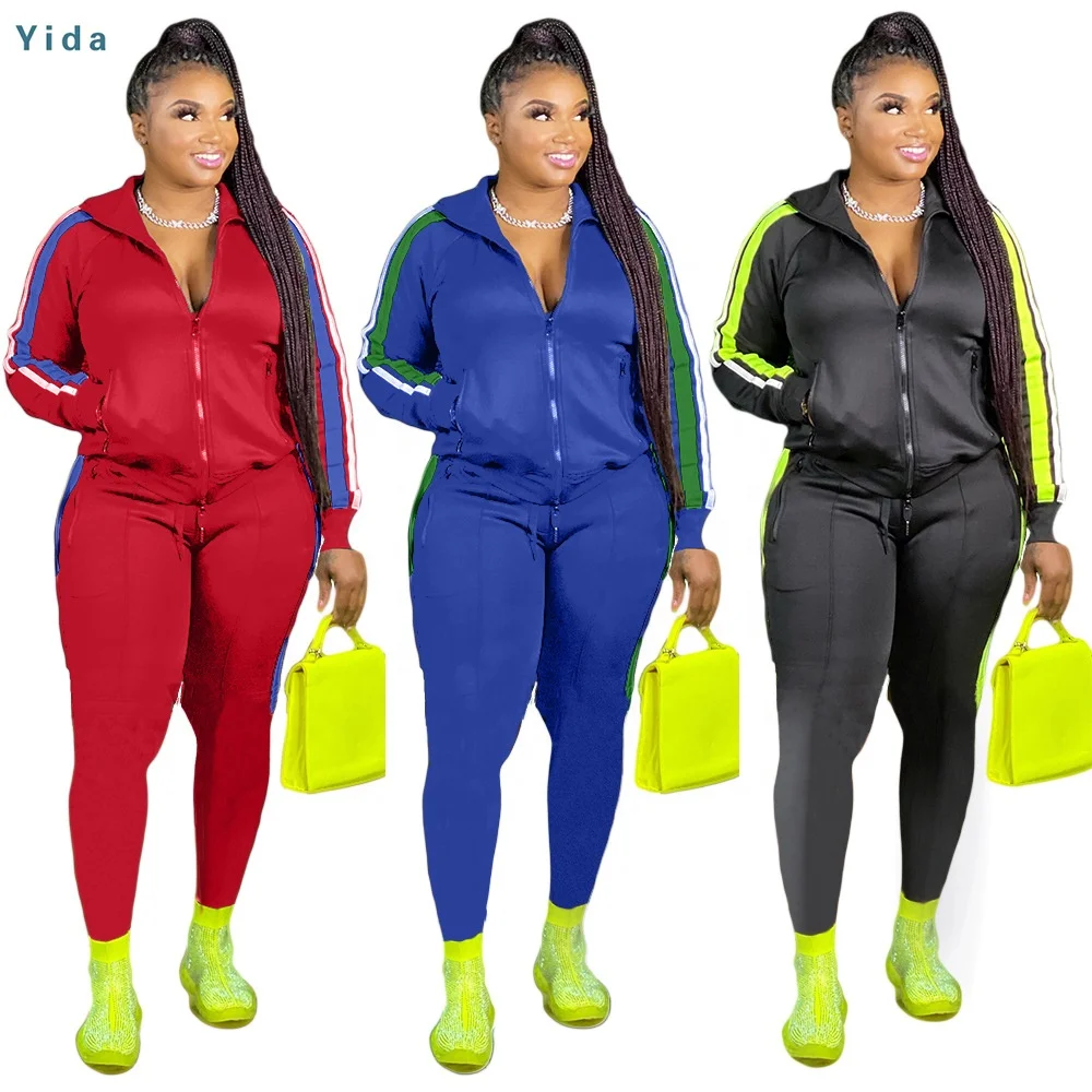 Newest 2 piece tracksuits sweat pants jogger set custom logo side stripe plus size women clothing 2021
Newest 2 piece tracksuits sweat pants jogger set custom logo side stripe plus size women clothing 2021