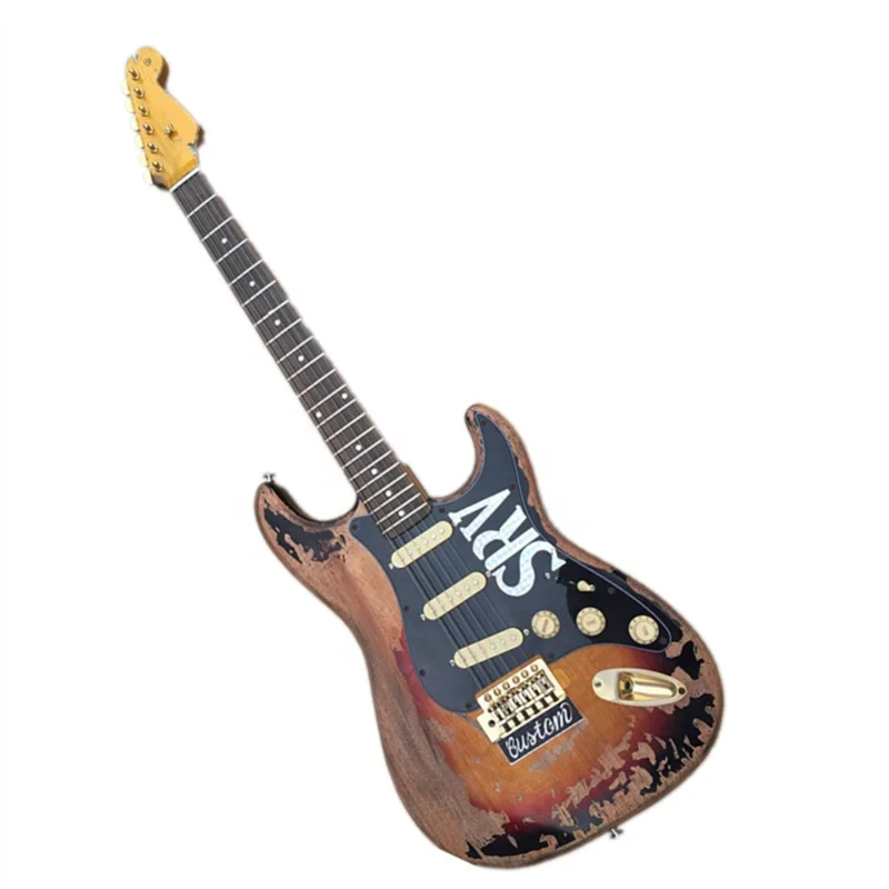 Huiyuan Retra Body Electric Guitar with SRV Pickguard,Golden Hardware,Wholesale guitars
Huiyuan Retra Body Electric Guitar with SRV Pickguard,Golden Hardware,Wholesale guitars