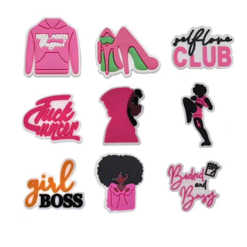 2021 Hot Sale Black Girl Shoes Charms PVC Pink Charms Decoration For Croc, Cartoon pattern
2021 Hot Sale Black Girl Shoes Charms PVC Pink Charms Decoration For Croc, Cartoon pattern