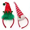 SJ0415 Christmas party accessories hairbands adults plush brim top hat long Christmas head band