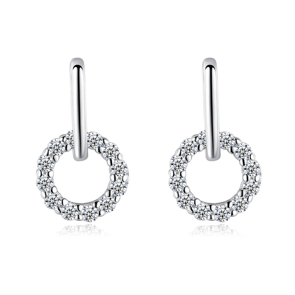 Fashion Jewelry Accessories 925 Sterling Silver Circle stud Earrings With Cubic Zircon
Fashion Jewelry Accessories 925 Sterling Silver Circle stud Earrings With Cubic Zircon