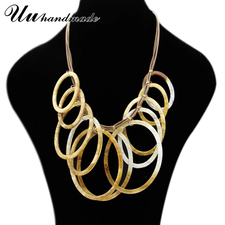 Personality acrylic neck jewelry for party exaggerated big circle statement necklace