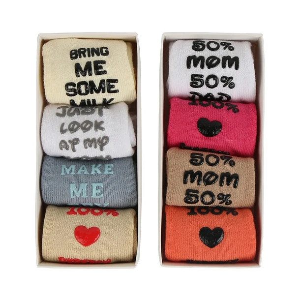 Stock gift set newborn funny text cute girl organic cotton rubber soles anti bottom baby socks kids sock non slip for baby boy
Stock gift set newborn funny text cute girl organic cotton rubber soles anti bottom baby socks kids sock non slip for baby boy