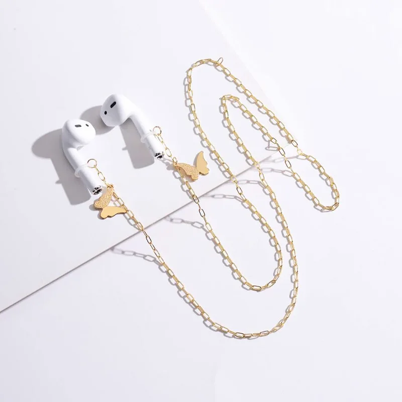 Wholesale Headphones Earphone holder Strap Anti Lost earbuds lanyard Gold Plated Chain Butterfly Necklace For Wireless Earphones
Wholesale Headphones Earphone holder Strap Anti Lost earbuds lanyard Gold Plated Chain Butterfly Necklace For Wireless Earphones