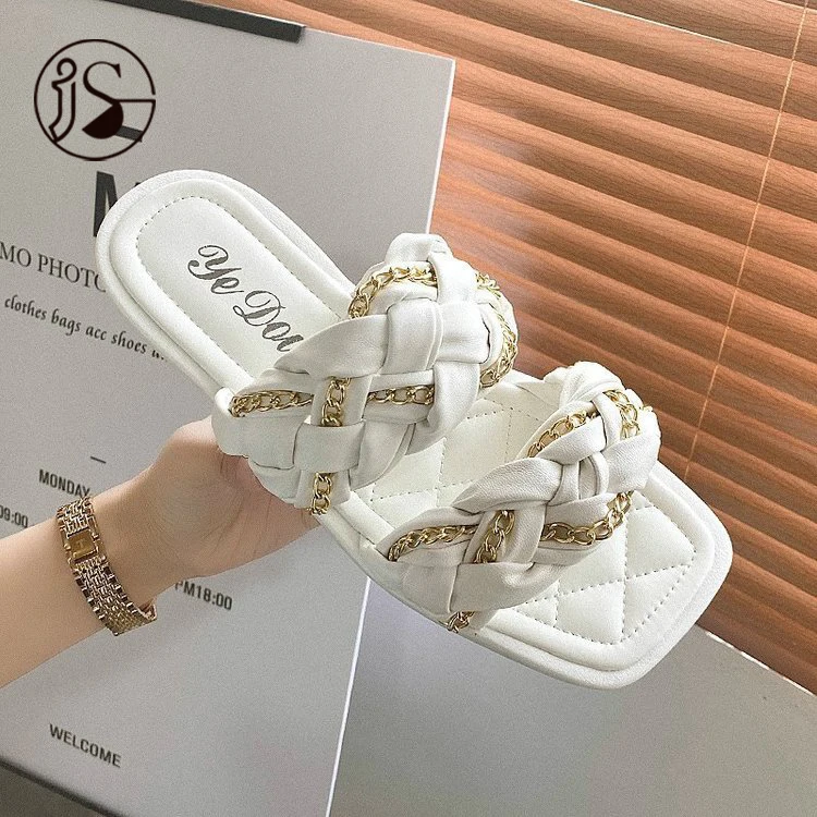 Woven double strap women's slippers Fashion trend and comfy sandals PU material high-grade women's slippers, Picture
Woven double strap women's slippers Fashion trend and comfy sandals PU material high-grade women's slippers, Picture