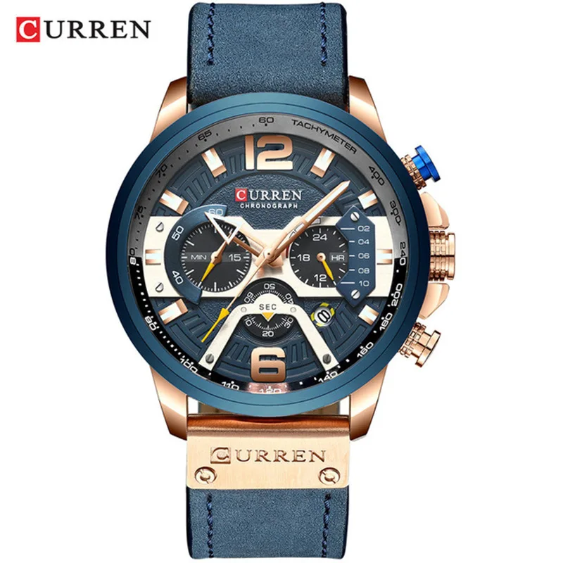 

CURREN / Karen 8329 trend men's waterproof watch six-pin multi-function fashion large dial watch