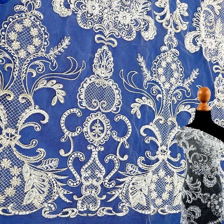 QC066 wholesale lace fabric mikemaycall white lace fabric embroidery beaded good quality for new design
QC066 wholesale lace fabric mikemaycall white lace fabric embroidery beaded good quality for new design