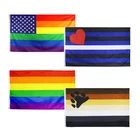 OEM custom logo polyester gay pride flag printing design transgender rainbow banner satin trans pride flag LGBT 3X5 2X3