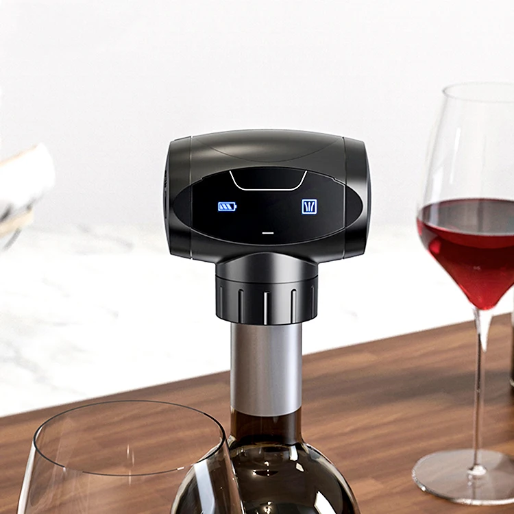 Hot Products Intelligent electric vacuum wine stopper to Keep Opened Wine Fresh, Black
Hot Products Intelligent electric vacuum wine stopper to Keep Opened Wine Fresh, Black