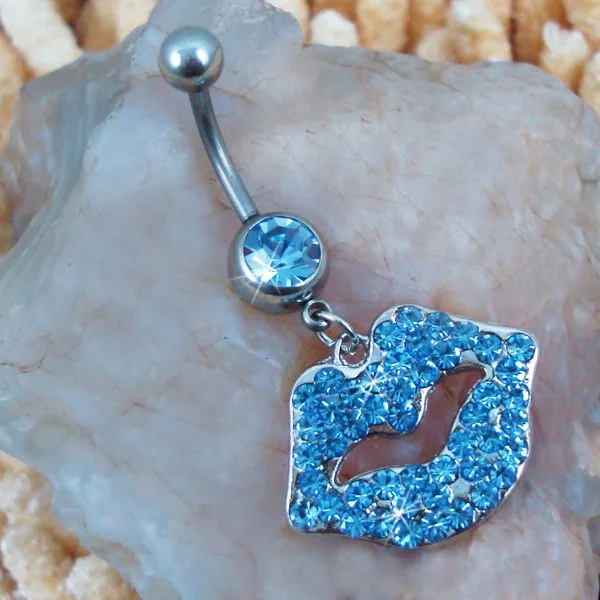 Gaby Fashion Stainless Steel belly ring Sexy Crystal Lip Belly Button Ring belly piercing jewelry, Pink/blue/red color
Gaby Fashion Stainless Steel belly ring Sexy Crystal Lip Belly Button Ring belly piercing jewelry, Pink/blue/red color