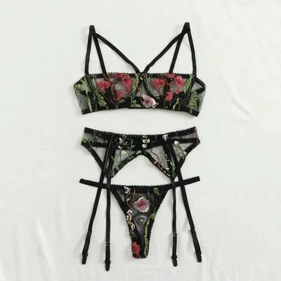 B16065A 2021 Women's Lingerie Sexy Lace Embroidery Bra and Panties Set, Black/pink
B16065A 2021 Women's Lingerie Sexy Lace Embroidery Bra and Panties Set, Black/pink