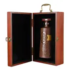 Custom Laser Logo Birch Wood Single Wine Bottle Gift Packaging Wooden Wine Box