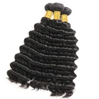 Long Lasting 100G Natural Human Virgin Hair Short Indian Remy Deep Wave Virgin Hair Weave