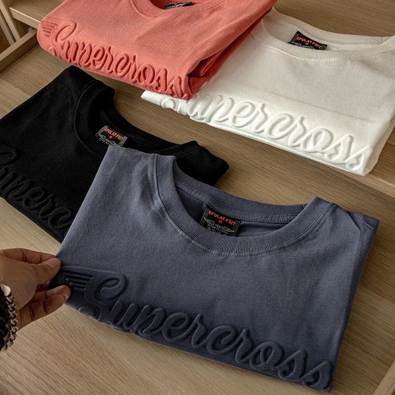 Wholesale High Quality Custom Fashion Embossed Tee Cotton Pullover Premium Men Embossed T Shirt, Picture color
Wholesale High Quality Custom Fashion Embossed Tee Cotton Pullover Premium Men Embossed T Shirt, Picture color