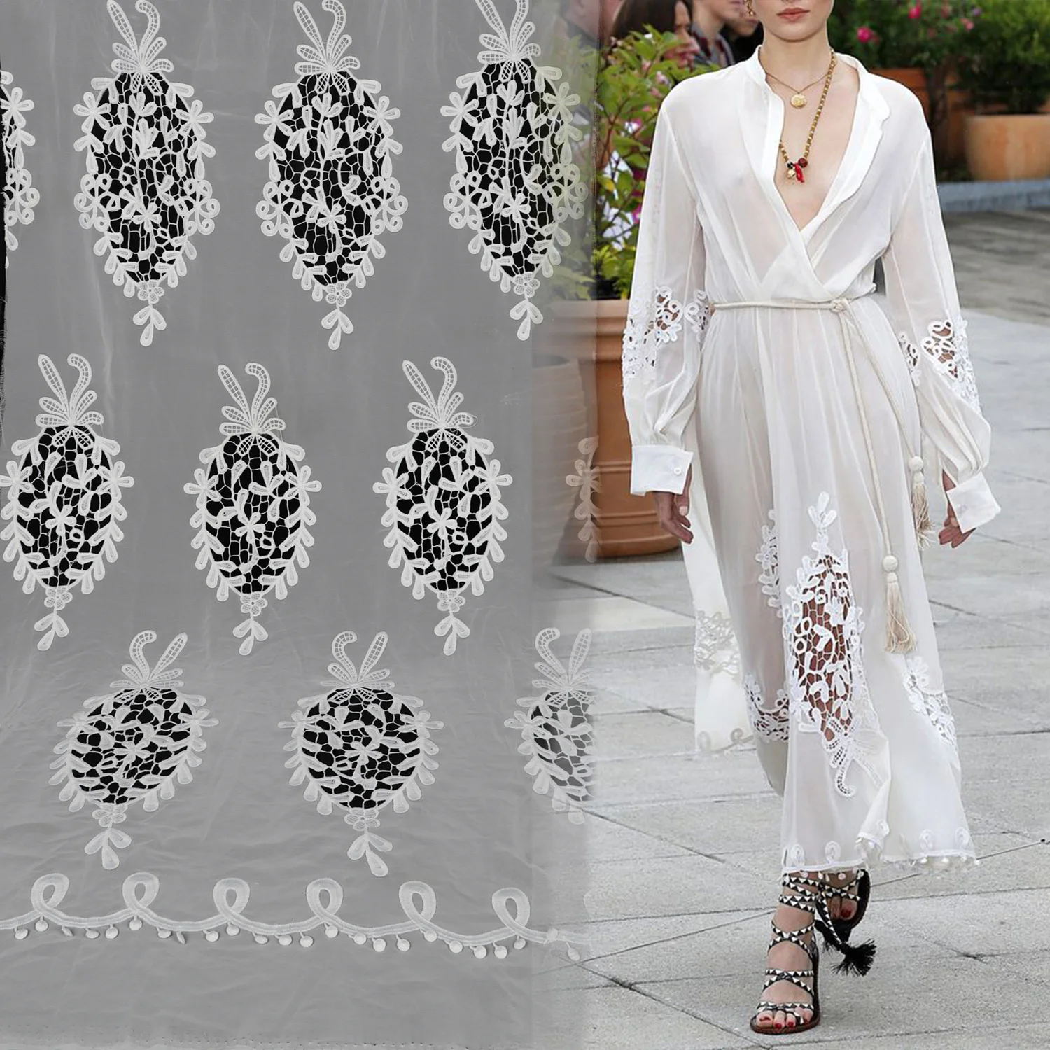 Yanzi Pure White African Milk Silk Lace Fabric High Quality Eyelet Holes Guipure Cord Lace Material For Wedding Sewing
Yanzi Pure White African Milk Silk Lace Fabric High Quality Eyelet Holes Guipure Cord Lace Material For Wedding Sewing