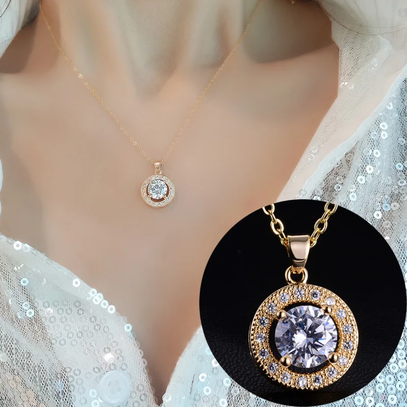 Fashion temperament single diamond zircon necklace woman delicate and elegant joker collar
Fashion temperament single diamond zircon necklace woman delicate and elegant joker collar