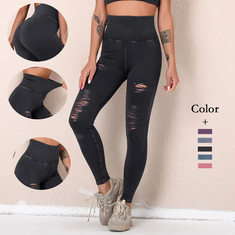 High Waist Woman Washed Fitness Pants Holes Hollowed Out Seamless Workout Sport Leggings Yoga Leggins, Multicolored
High Waist Woman Washed Fitness Pants Holes Hollowed Out Seamless Workout Sport Leggings Yoga Leggins, Multicolored