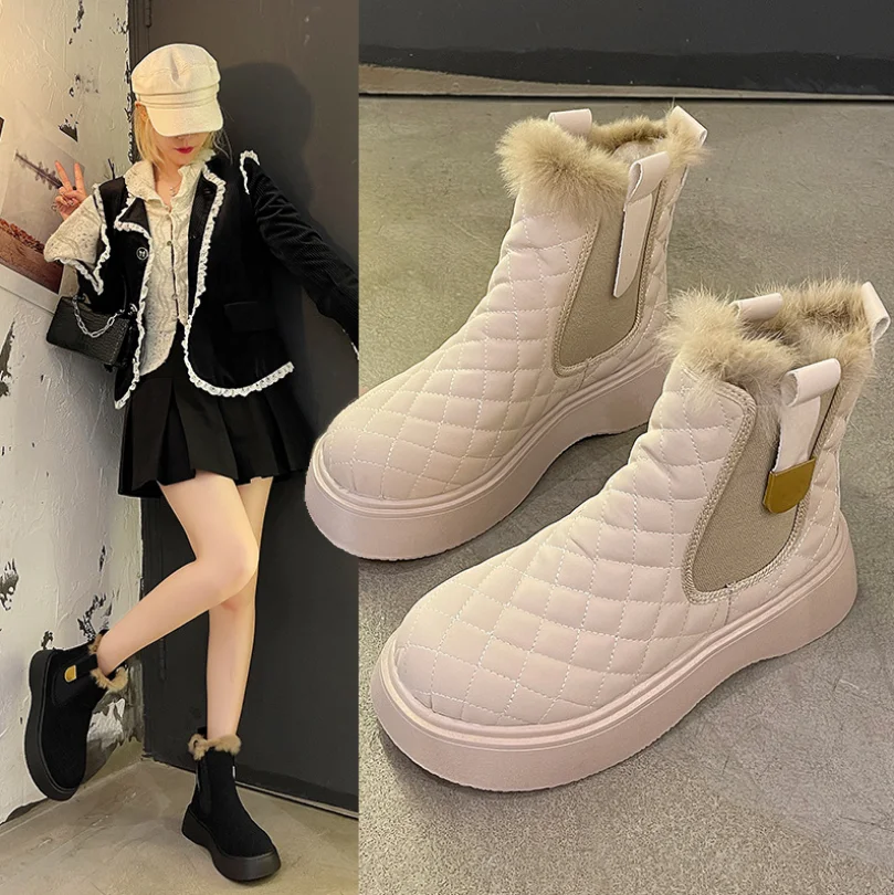 Platform Fashion Plush Lady Winter Boots For Women 2021 Women's Snow Boots Botas De Nieve Para Mujer, As pictures
Platform Fashion Plush Lady Winter Boots For Women 2021 Women's Snow Boots Botas De Nieve Para Mujer, As pictures