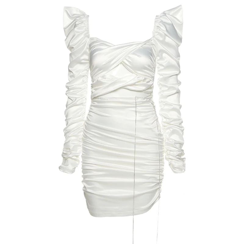 Ladies Dresses 2021 Elegant Mini Winter Sexy Women Midi Pleat Retro Puff Sleeve Dress
Ladies Dresses 2021 Elegant Mini Winter Sexy Women Midi Pleat Retro Puff Sleeve Dress