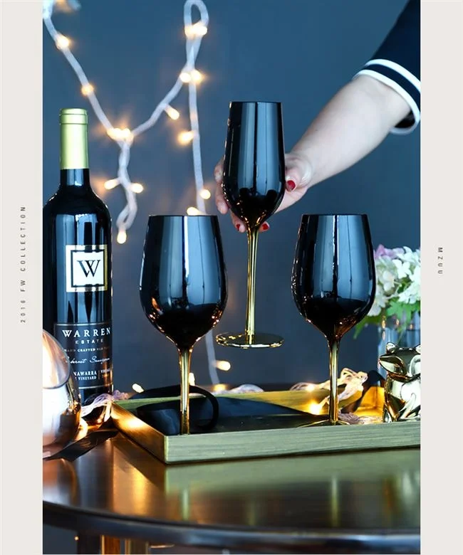 Beautiful Wedding Lead Free Electroplated black gold colored wine glasses, Clear or customized
Beautiful Wedding Lead Free Electroplated black gold colored wine glasses, Clear or customized