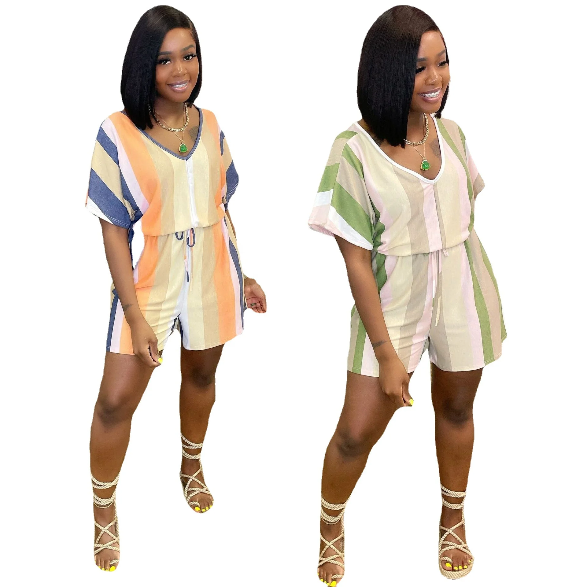 DLL 2021 Summer one piece romper bodysuit short sleeve solid color Loose print V neck contrast color casual jumpsuit pants, As picture or customized make
DLL 2021 Summer one piece romper bodysuit short sleeve solid color Loose print V neck contrast color casual jumpsuit pants, As picture or customized make