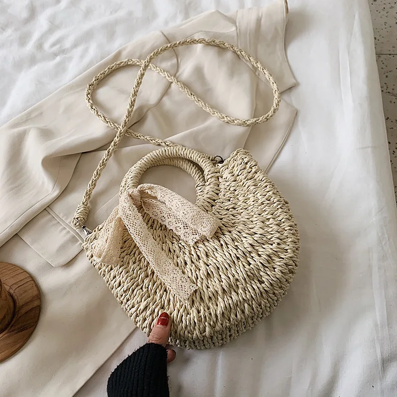 Summer Straw Beach Bag Handmade Round Women Shoulder Bags Raffia Circle Rattan Bags Bohemian Casual Woven Basket Handbags 2021
Summer Straw Beach Bag Handmade Round Women Shoulder Bags Raffia Circle Rattan Bags Bohemian Casual Woven Basket Handbags 2021
