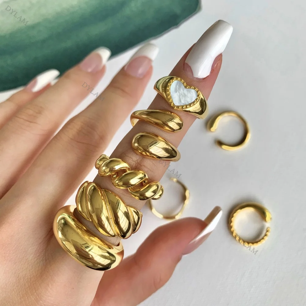 Dylam open high and 18k gold plated croissant oura big 925 aesthetic ladies fashion rings retro party ring accessories women
Dylam open high and 18k gold plated croissant oura big 925 aesthetic ladies fashion rings retro party ring accessories women