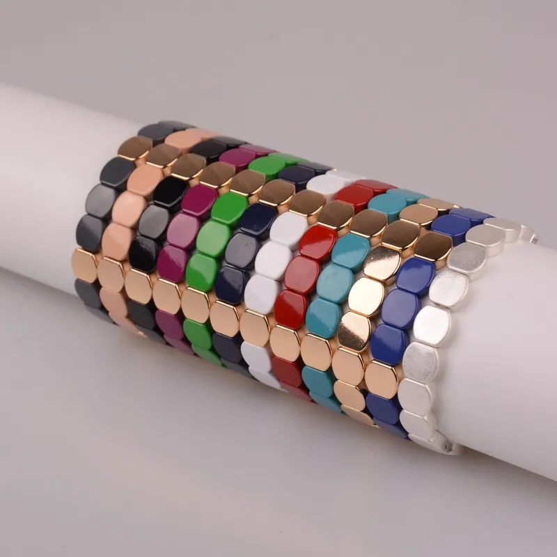 Women Trendy Japan Multicolor Seed Bead Bracelets Adjustable Geometry Alloy Spray Paint Tie Bangle Bracelet For Women, As picture 
Women Trendy Japan Multicolor Seed Bead Bracelets Adjustable Geometry Alloy Spray Paint Tie Bangle Bracelet For Women, As picture