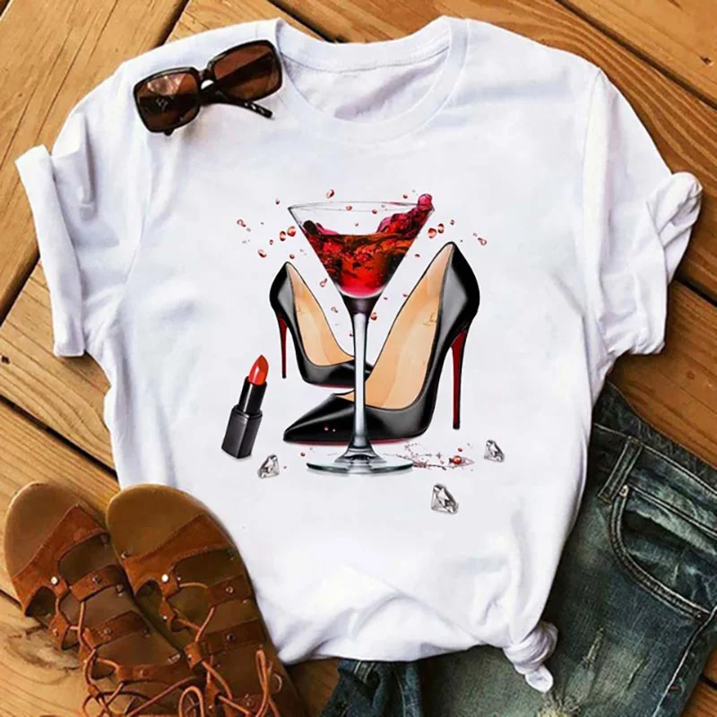 Summer T Shirt Women's T-shirt Wine Glass Print T-shirt Ecg Top Harajuku Ladies Casual Graphic T-shirt Plus Size Tee, 10 colors
Summer T Shirt Women's T-shirt Wine Glass Print T-shirt Ecg Top Harajuku Ladies Casual Graphic T-shirt Plus Size Tee, 10 colors