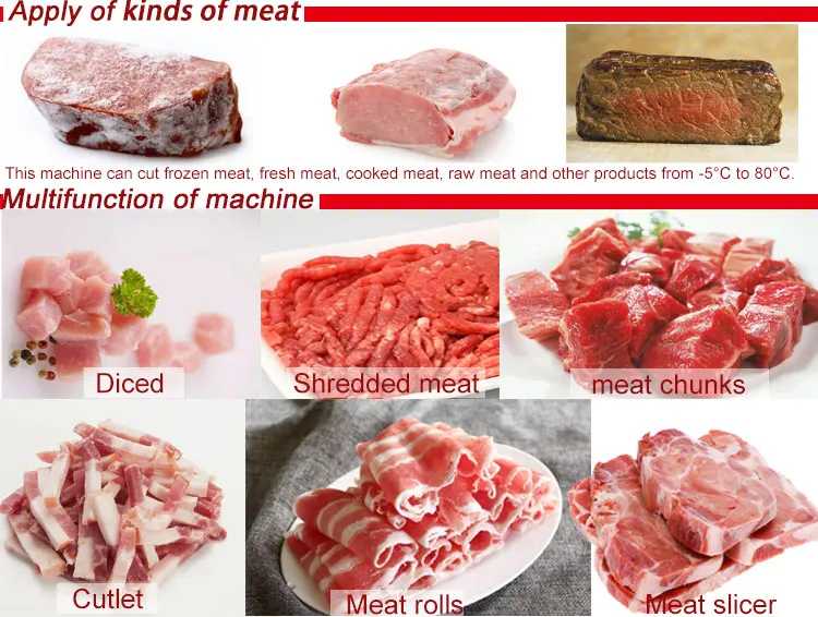 Super Performance Meat Dicer Commercial Frozen Meat Cutting Machine Cutter Customizable Size Fish Slicer Meat Slicing Machine factory