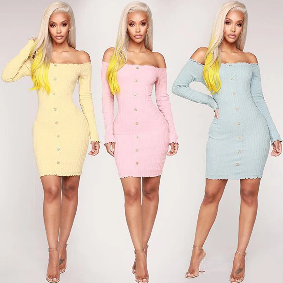 2021 New Arrivals women Sexy Off The Shoulder Long Sleeve Bodycon Dress Women Casual Button Down Mini Dresses Wholesale
2021 New Arrivals women Sexy Off The Shoulder Long Sleeve Bodycon Dress Women Casual Button Down Mini Dresses Wholesale