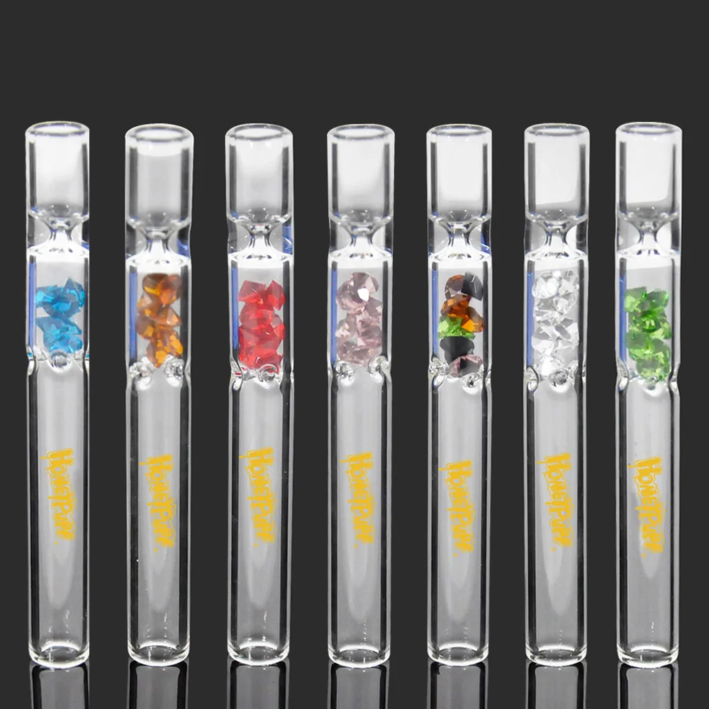 

Amazon Hot Sell Glass Smoke Pipe Hitter Glass Color Crystal Smoking Pipes Dugout Bat Smoking Pipe Tube
