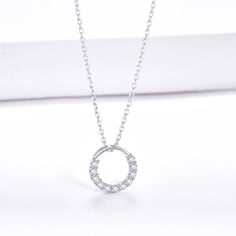 Jewelry 925 Sterling Silver Circle Pendant Necklace Geometric Cubic Zirconia Hollow Ring Pendant Necklace For Women
Jewelry 925 Sterling Silver Circle Pendant Necklace Geometric Cubic Zirconia Hollow Ring Pendant Necklace For Women