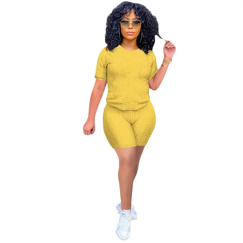 2021 summer women's round neck solid short sets YOGA SHORTS sports two piece set, Picture
2021 summer women's round neck solid short sets YOGA SHORTS sports two piece set, Picture