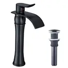 Cupc BWE Tall Waterfall Single Handle Commercial Sink Vessel Lavatory Bowel Mixer Tap Antique Brass Bathroom Faucet