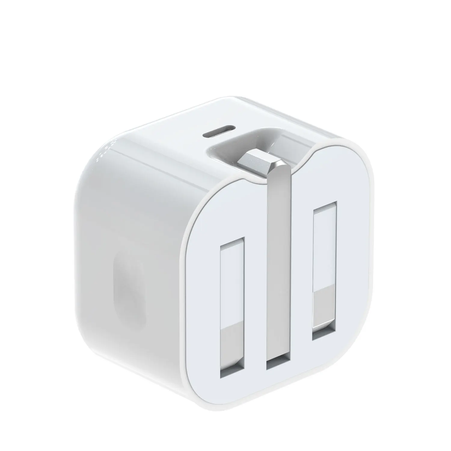 

Hot Sales Folded UK plug adaper usb cargadores celulares 18w wall quick charger adapter type c for iphone 12, White