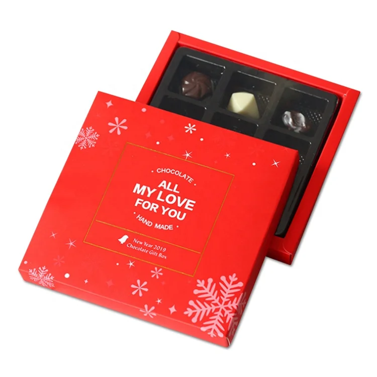 red craft paper food packaging christmas box gift chocolate