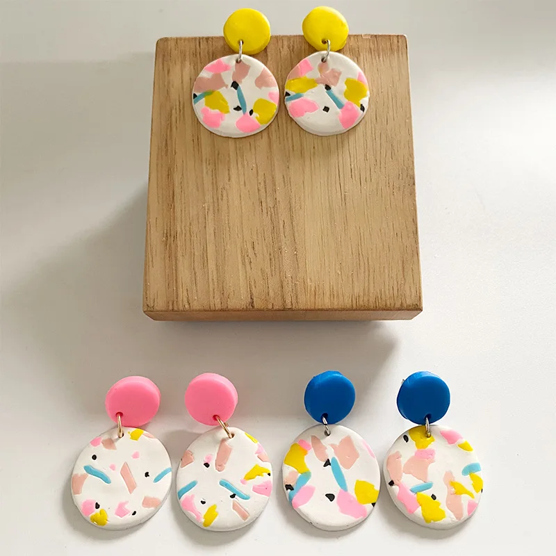 2022 Candy Color Geometric Summer Beach Cute Round Stud Polymer Clay Earrings for Women Girls, Picture colors
2022 Candy Color Geometric Summer Beach Cute Round Stud Polymer Clay Earrings for Women Girls, Picture colors